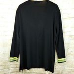 Exclusively Misook Cardigan Womens Plus 3X Black Green Yellow Trim V Photo 1