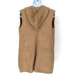 Tahari  Womens Wool Blend‎ Sleeveless Open Front Knit Hoodie Sweater Tan Small Photo 2