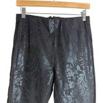 Anthropologie Essential Skinny Black Floral Brocade Velvet Tuxedo Stripe Pants Photo 1