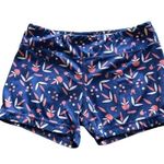 IAB MFG Blue Floral Blue No Ride Up Biker Shorts Size Large GUC #7807 Photo 0