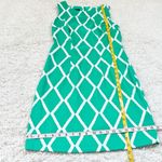 Alyx Sleeveless Scoop Neck Midi Sheath Dress Green White Diamond Size 8 Stretchy Photo 3
