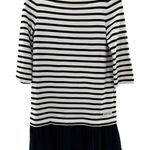 Kate Spade Broome Street Mini Dress Size XS Black White Boat Neck Eyelet Ruffle Photo 0