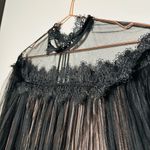 Nha Khanh Black Tulle Shift Lulu High Neckline Lace Collar Zipper Dress size 6 Photo 7