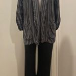 Xhilaration  Black & White Vertical Stripes Pinstriped Lightweight Blazer - XS Photo 2