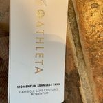 Athleta NWT  Momentum Seamless Racerback Tank Brown With Gold Sparkle Throughout Photo 9