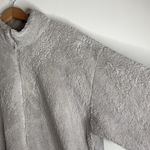 PINK - Victoria's Secret  Sherpa Teddy Long Sleeves  Zip Up Plush Gray Jacket sz XL Photo 4