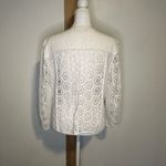 Trina Turk  white eyelet crochet lace zip up jacket Photo 3