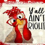 Y’all Ain’t Right Funny Chicken With Bandana Headband Polka Dot T Photo 9