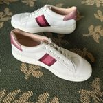 Kate Spade White and Burgundy Women's Sneakers size 10B Photo 3