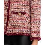 AQUA  Women's Tweed Jacket Blazer Pink Multi Gold Button Front‎ Career Chic S Photo 5