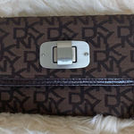 DKNY  Brown leather trim signature wallet Photo 0