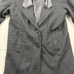 Vintage Hunters Run Wool Peacoat Women 12 Midi Black Leather Trim Winter Coat Photo 12