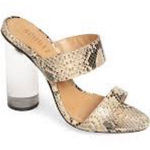 Schutz  Veridiana snakeskin print Transparent Column Heel Sandal Size 9.5 Photo 1