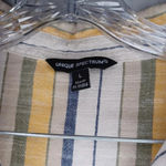 Unique spectrum  3/4 sleeve100% cotton casual button-down striped shirt Photo 3