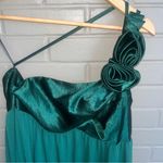 Jessica McClintock VINTAGE 80s  One Shoulder Green Cocktail Dress With Shawl 12 Photo 2