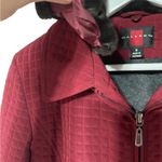 Gallery Burgundy Quilted Jacket W/Removable Faux Fur Collar Small EUC Photo 2