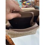 Woven Straw Backpack Beige Faux‎ Leather Trim Buckle Closure Casual Travel Tan Photo 5