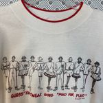 Guess Vintage 1989 Knitwear Sweatshirt “Mad for Plaid” Graphic White Red Trim Photo 3