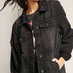 Forever 21 Distressed Black Denim Jacket NWT Size Medium Photo 14