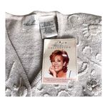 Kathie Lee NEW Floral Embroidered SWEATER Button Up Cardigan Taupe Tan Women XL Photo 3