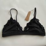 SKIMS  Fits‎ everybody Lace Triangle Bralette- NWT Onyx Size L Photo 5