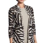 Chico's  Womens Jacket Size 1‎ Medium 8 Travelers Collection Tiger Striped NEW Photo 0