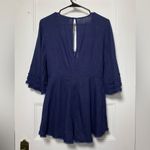Finders Keepers  | Limoncello Tie-Front Flared Sleeve Playsuit Romper Navy Sz 6 Photo 8