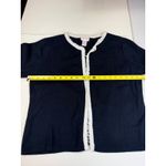 Crystal Kobe Women's Cardigan XL Black White Fringe Trim Career Casual Photo 3