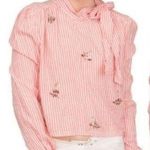 Walter Baker NWT Pink Striped Pussy Bow Top Photo 0