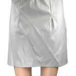 ASOS  Women's Grey Faux Leather Pleated Pull On Stretch Mini Pencil Skirt Size 6 Photo 0