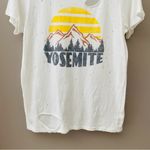 Daydreamer  by Free People Distressed Yosemite Tee Shirt White Sz Small Photo 2