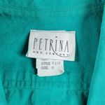 VTG Petrina & Co Jumpsuit Womens 8 Green Belted Shoulder Pads Wide Leg Photo 1