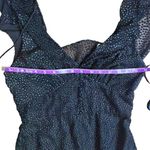 Monique Lhuillier NWOT ML Cap Sleeve Midi Dress in Jet Gold Size 2 Black Glitter Photo 11