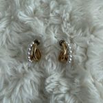 gold pearl hoops Photo 0