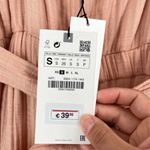 ZARA NWT Women's Gauzy Tie Waist Jumpsuit Pink Rose Small Minimalist Textured Photo 6