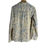 Equipment Femme Cream Blue Silk Floral Print Long Sleeve Button Up Blouse Large Photo 4