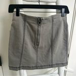 Free People NWT Skirt Women Modern Femme Cadet Grey Denim Mini Stretch Zip SZ 4 Photo 2