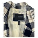 Eloquii  Blazer Womens 14 Plaid Long Strong Shoulder One Button Career Blue Photo 3