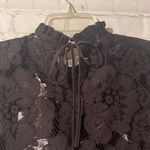 WAYF  NWT lace sheer floral pattern black mock neck blouse in XS Photo 3