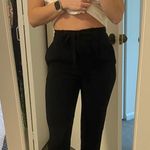 EXPRESS Black Taper Trousers With Tie Waist Photo 0