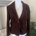 Y2k gems Vintage La Belle Dark Velvety Brown Corduroy Eyelet Blazer Jacket Size L Photo 9
