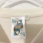 QUEEN OF SPARKLES Cheers Sweater in Ivory Gold Size XS White Photo 3