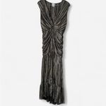 MISA Los Angeles Ava Plunging Twist Metallic Maxi Dress Photo 3