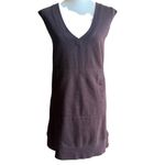 Norma Kamali Tunic Dress Size XL Brown Sweatshirt Mini Sleeveless V-Neck Photo 4