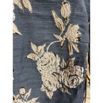 Irene Klarie Floral Embroidered Shift Dress Size UK42 US 8 M Gray Jacquard Gold Photo 4