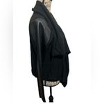 NWT $64 Simply Vera Wang Open Front Cardigan Faux Leather Sleeve Trim Sz M Black Size M Photo 4