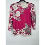 Talbots  Sweater Womens Small Pink Floral Pullover Artsy Feminine Tropical Office Photo 3
