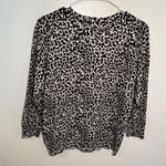 Joseph A Cardigan Sweater Cream Black Animal Print Photo 6
