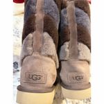 UGG  Tania Women's Gray Suede Sheepskin Cuff Ankle Winter Boots Photo 5