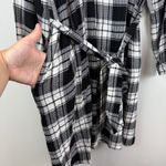 Lane Bryant Crinkle Popover Short Dress 16 Women Black White Plaid Classic NWT Photo 6